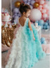 Rainbow Tulle Ruffled Flower Girl Dress First Birthday Dress